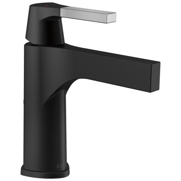 Delta 1 or 3-hole 4" installation Hole Single Hole Lavatory Faucet, Chrome / Matte Black 574-CSMPU-DST - main